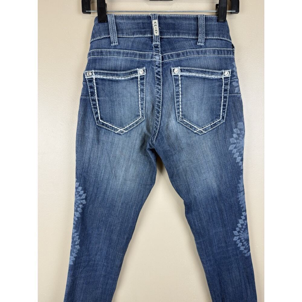 ARIAT R.E.A.L. Skinny Jeans Women’s 26R Low Rise Denim Frayed Hem Blue - Picture 12 of 16